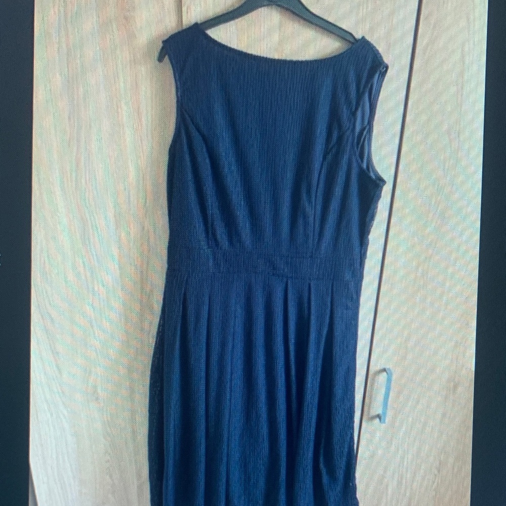 Chic Navy Blue Cap Sleeve Dress